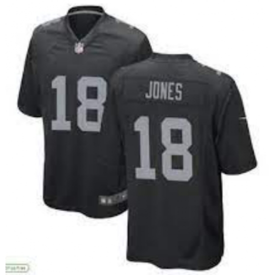 Men Las Vegas Raiders Jack Jones #18 Black F U S E Stitched Jersey Men Las Vegas Raiders Jack Jones #18 Black F U S E Stitched Jersey