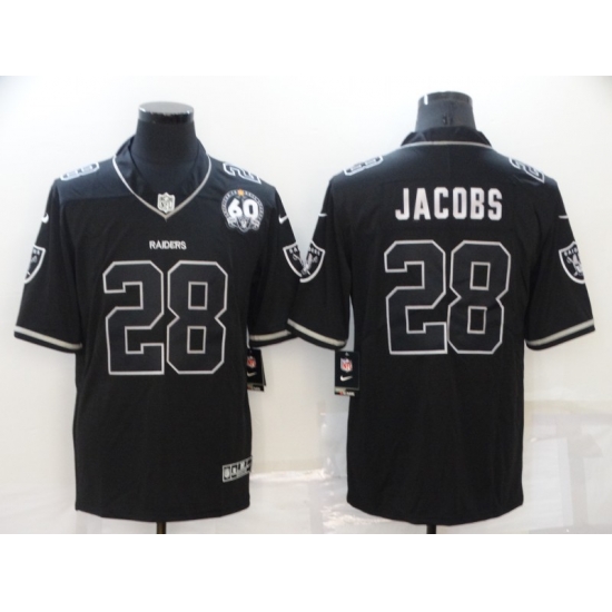 Men Nike Las Vegas Raiders 28 Josh Jacobs Black Shadow 60th Anniversary Patch Vapor Limited Jersey Men Nike Las Vegas Raiders 28 Josh Jacobs Black Shadow 60th Anniversary Patch Vapor Limited Jersey