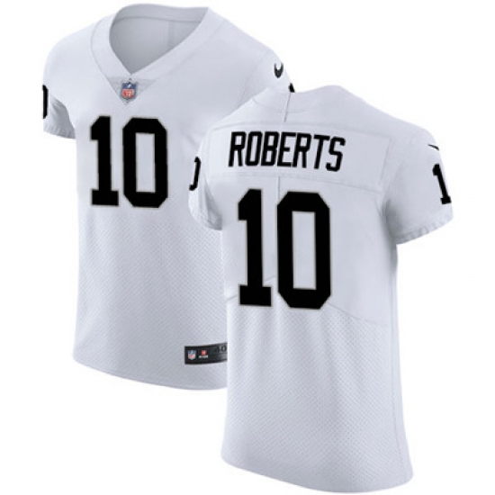 Men Nike Raiders #10 Seth Roberts White Stitched NFL Vapor Untouchable Elite Jersey Men Nike Raiders #10 Seth Roberts White Stitched NFL Vapor Untouchable Elite Jersey