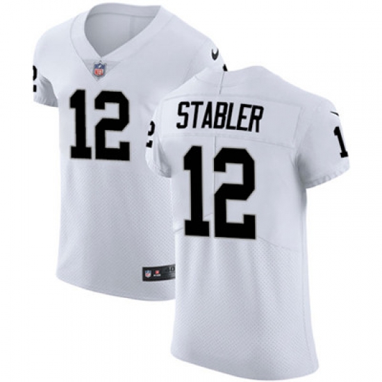 Men Nike Raiders #12 Kenny Stabler White Stitched NFL Vapor Untouchable Elite Jersey Men Nike Raiders #12 Kenny Stabler White Stitched NFL Vapor Untouchable Elite Jersey