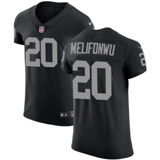 Men Nike Raiders #20 Obi Melifonwu Black Team Color Stitched NFL Vapor Untouchable Elite Jersey Men Nike Raiders #20 Obi Melifonwu Black Team Color Stitched NFL Vapor Untouchable Elite Jersey