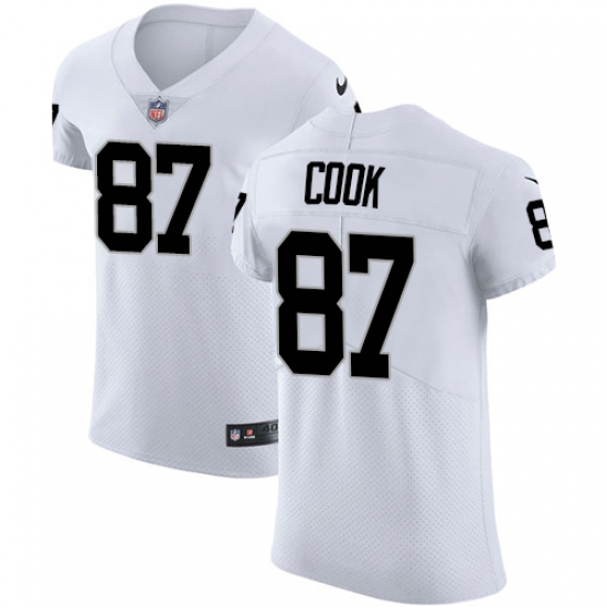 Men Nike Raiders #87 Jared Cook White Stitched NFL Vapor Untouchable Elite Jersey Men Nike Raiders #87 Jared Cook White Stitched NFL Vapor Untouchable Elite Jersey