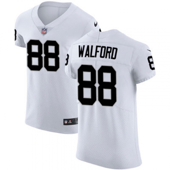 Men Nike Raiders #88 Clive Walford White Stitched NFL Vapor Untouchable Elite Jersey Men Nike Raiders #88 Clive Walford White Stitched NFL Vapor Untouchable Elite Jersey