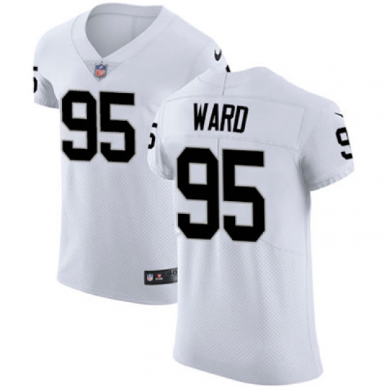 Men Nike Raiders #95 Jihad Ward White Stitched NFL Vapor Untouchable Elite Jersey Men Nike Raiders #95 Jihad Ward White Stitched NFL Vapor Untouchable Elite Jersey