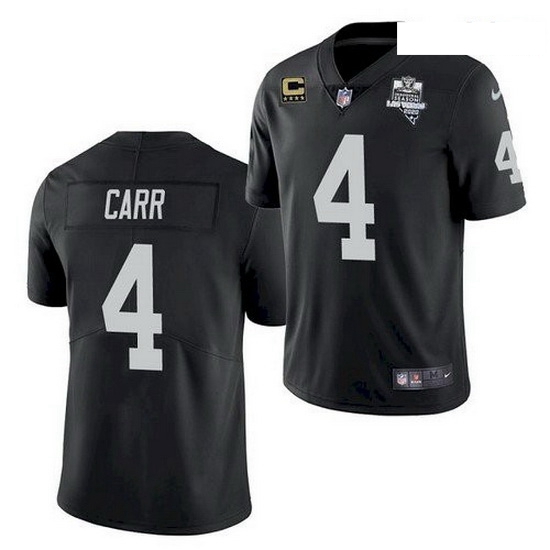 Men Oakland Las Vegas Raiders 4 Derek Carr 2020 Inaugural Season Black C Patch Jersey Men Oakland Las Vegas Raiders 4 Derek Carr 2020 Inaugural Season Black C Patch Jersey