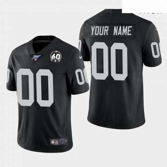 Men Oakland Raiders 00 Custom 60th Anniversary Vapor Limited Jersey Black Men Oakland Raiders 00 Custom 60th Anniversary Vapor Limited Jersey Black
