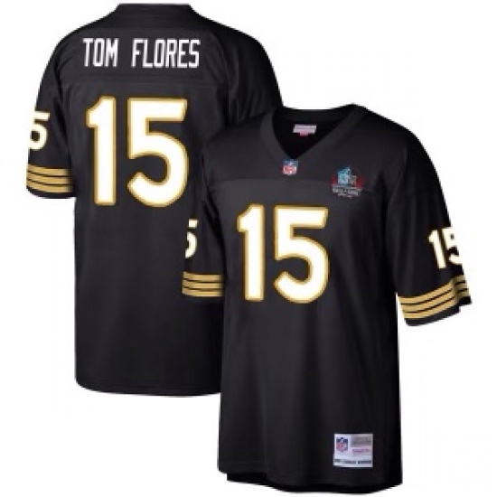 Men Oakland Raiders Tom Flores #15 Black Stitched Jersey Men Oakland Raiders Tom Flores #15 Black Stitched Jersey