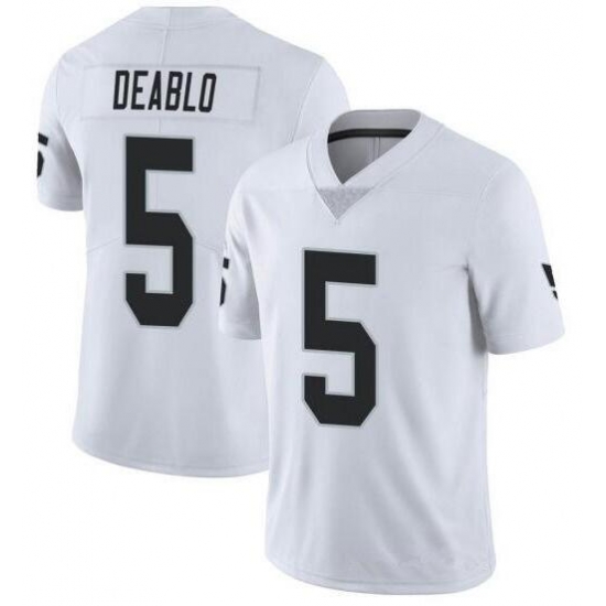 Men's Las Vegas Raiders #5 Divine Deablo White Vapor Untouchable Limited Stitched Jersey Men's Las Vegas Raiders #5 Divine Deablo White Vapor Untouchable Limited Stitched Jersey