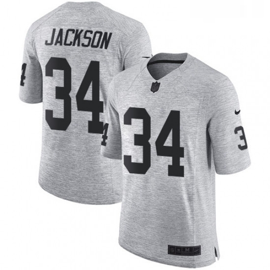 Mens Nike Oakland Raiders 34 Bo Jackson Limited Gray Gridiron II NFL Jersey Mens Nike Oakland Raiders 34 Bo Jackson Limited Gray Gridiron II NFL Jersey