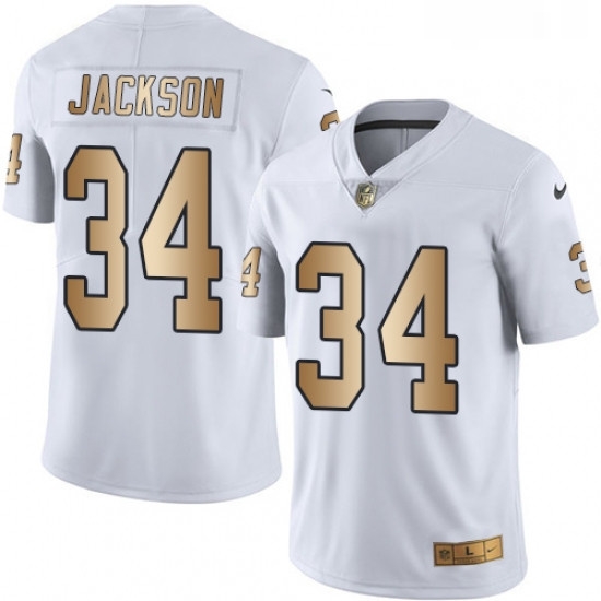 Mens Nike Oakland Raiders 34 Bo Jackson Limited WhiteGold Rush NFL Jersey Mens Nike Oakland Raiders 34 Bo Jackson Limited WhiteGold Rush NFL Jersey