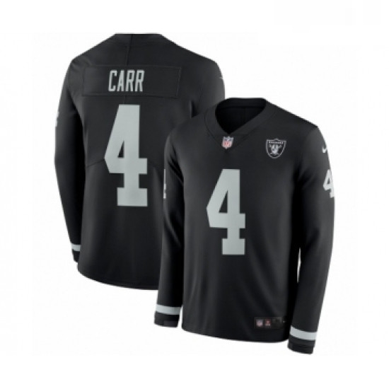 Mens Nike Oakland Raiders 4 Derek Carr Limited Black Therma Long Sleeve NFL Jersey Mens Nike Oakland Raiders 4 Derek Carr Limited Black Therma Long Sleeve NFL Jersey
