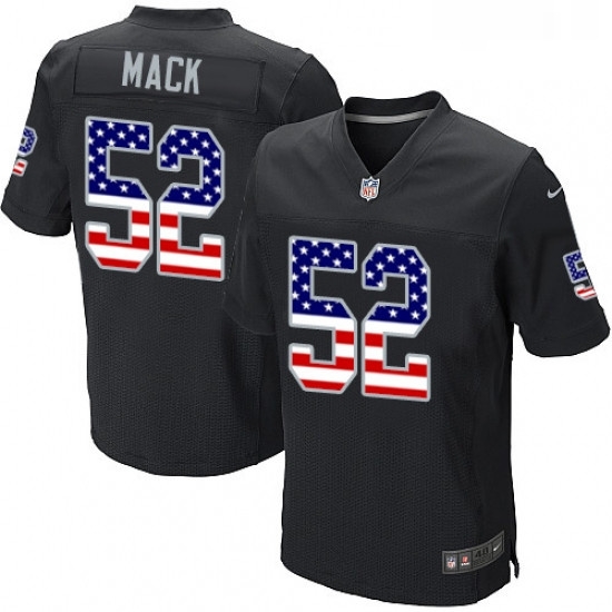 Mens Nike Oakland Raiders 52 Khalil Mack Elite Black Home USA Flag Fashion NFL Jersey Mens Nike Oakland Raiders 52 Khalil Mack Elite Black Home USA Flag Fashion NFL Jersey