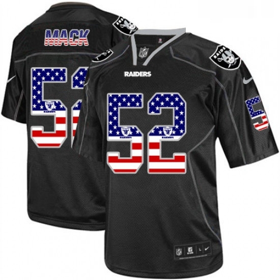 Mens Nike Oakland Raiders 52 Khalil Mack Elite Black USA Flag Fashion NFL Jersey Mens Nike Oakland Raiders 52 Khalil Mack Elite Black USA Flag Fashion NFL Jersey