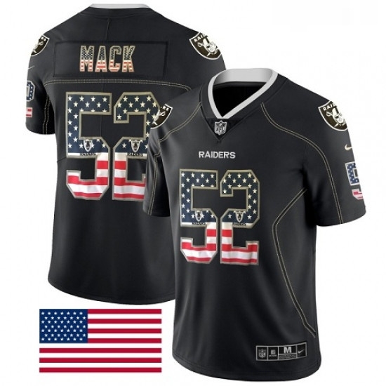 Mens Nike Oakland Raiders 52 Khalil Mack Limited Black Rush USA Flag NFL Jersey Mens Nike Oakland Raiders 52 Khalil Mack Limited Black Rush USA Flag NFL Jersey