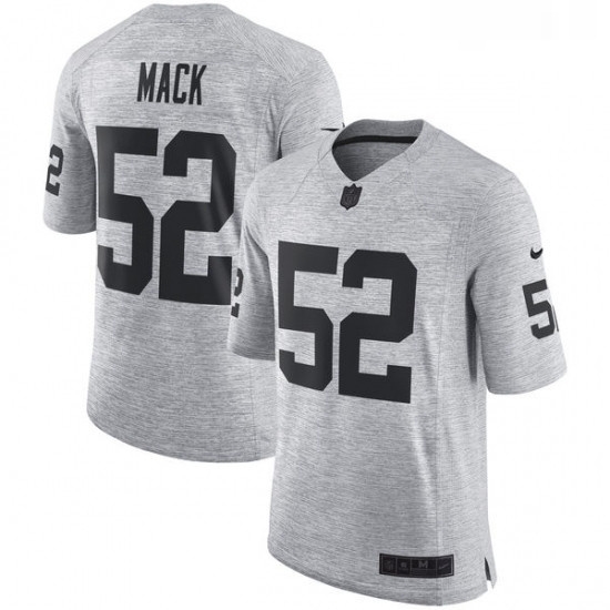 Mens Nike Oakland Raiders 52 Khalil Mack Limited Gray Gridiron II NFL Jersey Mens Nike Oakland Raiders 52 Khalil Mack Limited Gray Gridiron II NFL Jersey