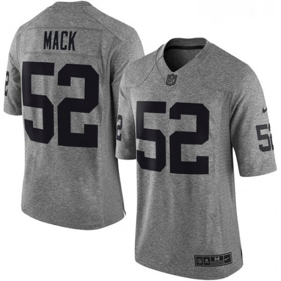 Mens Nike Oakland Raiders 52 Khalil Mack Limited Gray Gridiron NFL Jersey Mens Nike Oakland Raiders 52 Khalil Mack Limited Gray Gridiron NFL Jersey