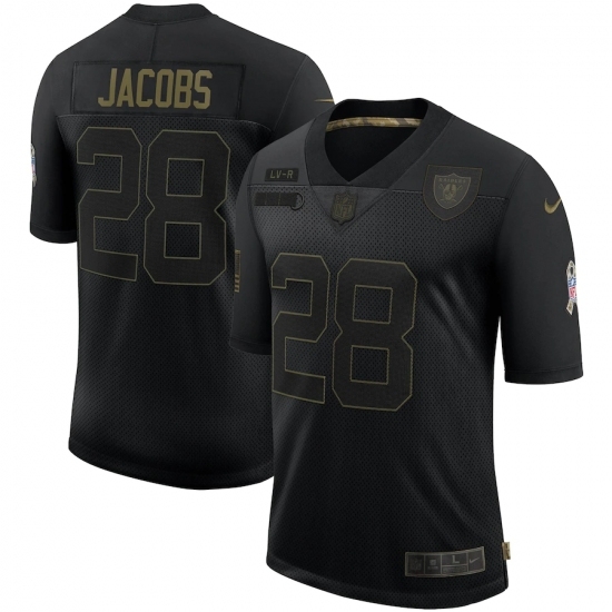 Men's Oakland Raiders #28 Josh Jacobs Black Nike 2020 Salute To Service Limited Jersey Men's Oakland Raiders #28 Josh Jacobs Black Nike 2020 Salute To Service Limited Jersey
