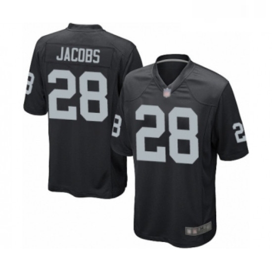 Mens Oakland Raiders 28 Josh Jacobs Game Black Team Color Football Jersey Mens Oakland Raiders 28 Josh Jacobs Game Black Team Color Football Jersey
