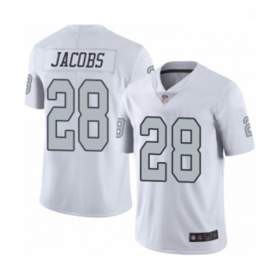 Mens Oakland Raiders 28 Josh Jacobs Limited White Rush Vapor Untouchable Football Jersey Mens Oakland Raiders 28 Josh Jacobs Limited White Rush Vapor Untouchable Football Jersey