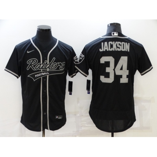 Men's Oakland Raiders #34 Bo Jackson Black Nike Elite Jersey Men's Oakland Raiders #34 Bo Jackson Black Nike Elite Jersey