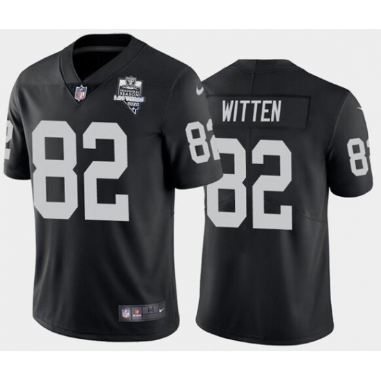Men's Oakland Raiders Black #82 Jason Witten 2020 Inaugural Season Vapor Limited Stitched NFL Jersey Men's Oakland Raiders Black #82 Jason Witten 2020 Inaugural Season Vapor Limited Stitched NFL Jersey