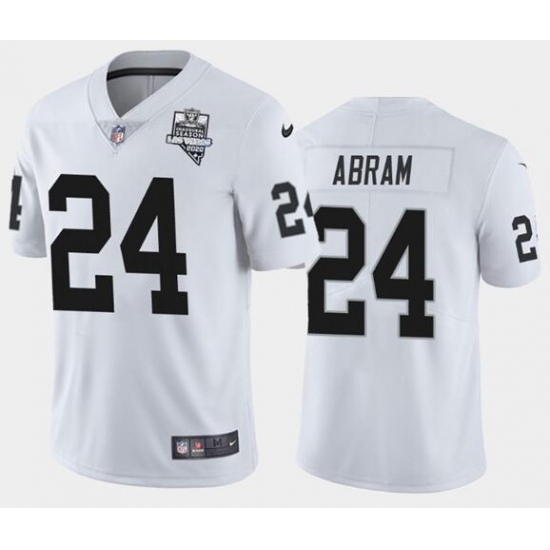 Men's Oakland Raiders White #24 Johnathan Abram 2020 Inaugural Season Vapor Limited Stitched NFL Jersey Men's Oakland Raiders White #24 Johnathan Abram 2020 Inaugural Season Vapor Limited Stitched NFL Jersey