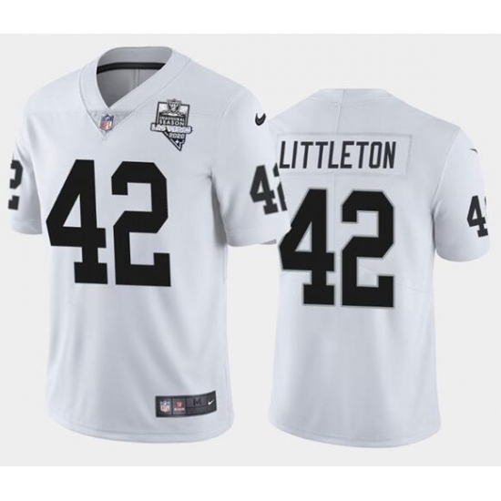 Men's Oakland Raiders White #42 Cory Littleton 2020 Inaugural Season Vapor Limited Stitched NFL Jersey Men's Oakland Raiders White #42 Cory Littleton 2020 Inaugural Season Vapor Limited Stitched NFL Jersey