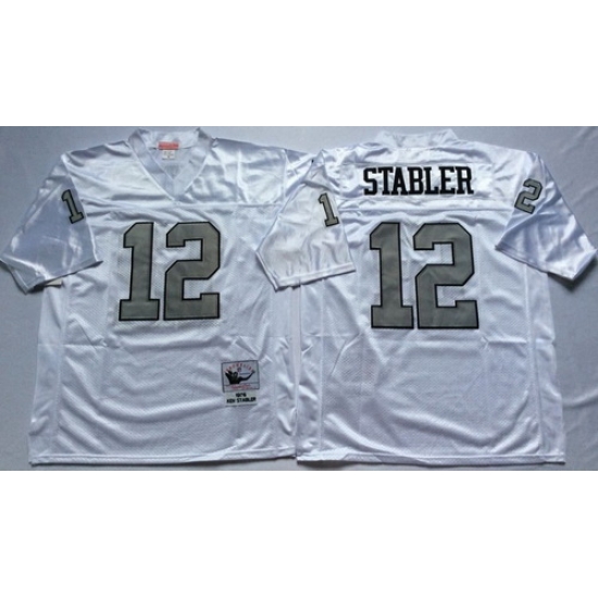 Mitchell And Ness Raiders #12 Ken Stabler White Throwback Stitched NFL Jersey Mitchell And Ness Raiders #12 Ken Stabler White Throwback Stitched NFL Jersey