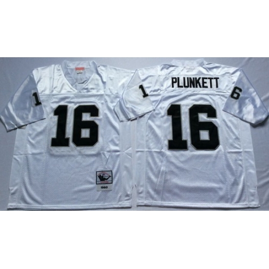 Mitchell And Ness Raiders #16 16 Jim Plunkett White Throwback Stitched NFL Jersey Mitchell And Ness Raiders #16 16 Jim Plunkett White Throwback Stitched NFL Jersey