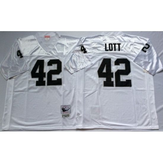 Mitchell And Ness Raiders #42 Ronnie Lott White Throwback Stitched NFL Jersey Mitchell And Ness Raiders #42 Ronnie Lott White Throwback Stitched NFL Jersey