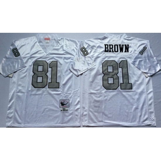 Mitchell And Ness Raiders #81 tim brown White Throwback Stitched NFL Jerseys Mitchell And Ness Raiders #81 tim brown White Throwback Stitched NFL Jerseys