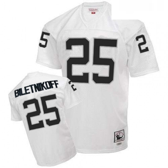 Mitchell and Ness Oakland Raiders 25 Fred Biletnikoff White Authentic Throwback NFL Jersey Mitchell and Ness Oakland Raiders 25 Fred Biletnikoff White Authentic Throwback NFL Jersey
