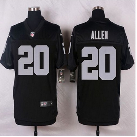NEW Oakland Raiders #20 Nate Allen Black Team Color Men Stitched NFL Elite Jersey NEW Oakland Raiders #20 Nate Allen Black Team Color Men Stitched NFL Elite Jersey