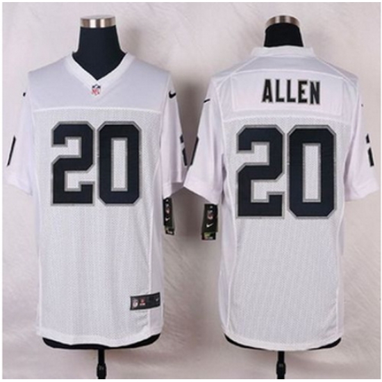 NEW Oakland Raiders #20 Nate Allen White Men Stitched NFL Elite Jersey NEW Oakland Raiders #20 Nate Allen White Men Stitched NFL Elite Jersey