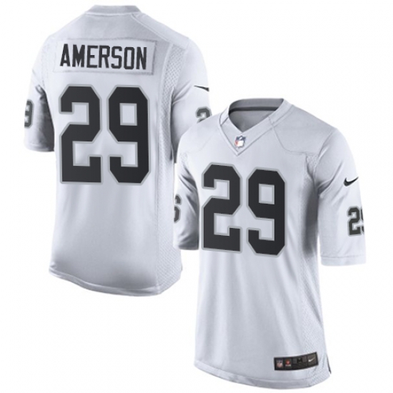 NFL Oakland Raiders #29 David Amerson White Elite Jersey NFL Oakland Raiders #29 David Amerson White Elite Jersey