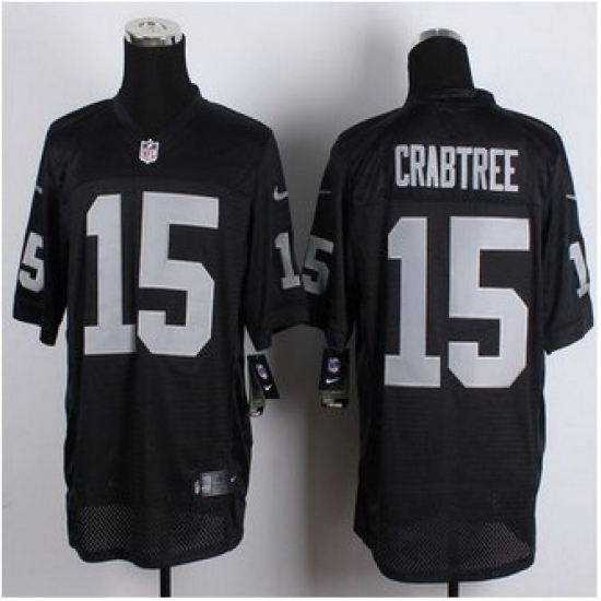 New Oakland Raiders #15 Michael Crabtree Black Team Color Men Stitched NFL Elite jersey New Oakland Raiders #15 Michael Crabtree Black Team Color Men Stitched NFL Elite jersey