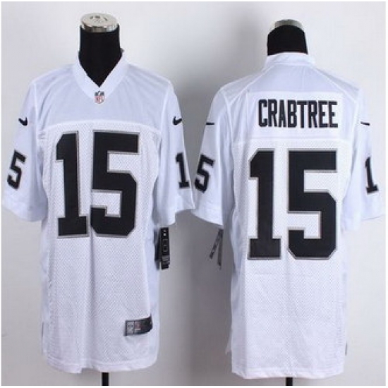 New Oakland Raiders #15 Michael Crabtree White Men Stitched NFL Elite Jersey New Oakland Raiders #15 Michael Crabtree White Men Stitched NFL Elite Jersey