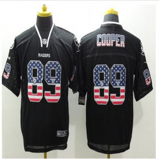 New Okaland Raiders #89 Amari Cooper Black Mens Stitched NFL Elite USA Flag Fashion Jersey New Okaland Raiders #89 Amari Cooper Black Mens Stitched NFL Elite USA Flag Fashion Jersey