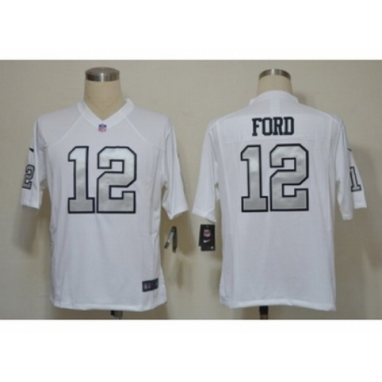 Nike Oakland Raiders 12 Jacoby Ford White Game Silver number NFL Jersey Nike Oakland Raiders 12 Jacoby Ford White Game Silver number NFL Jersey