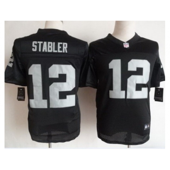 Nike Oakland Raiders 12 Ken Stabler Black Elite NFL Jersey Nike Oakland Raiders 12 Ken Stabler Black Elite NFL Jersey