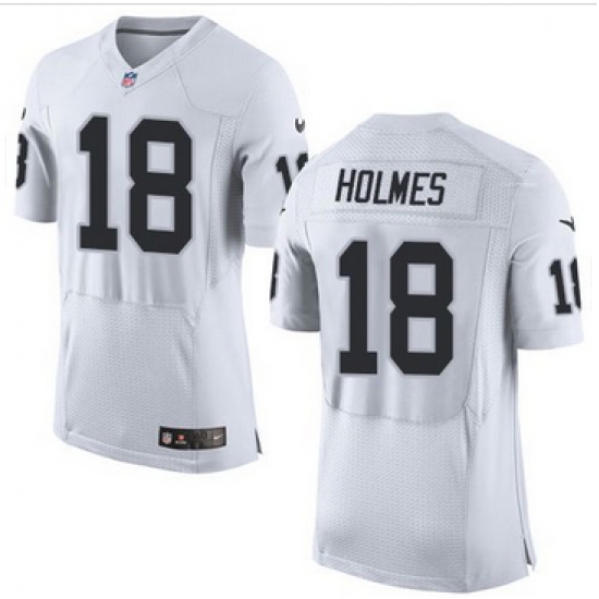 Nike Oakland Raiders #18 Andre Holmes White Men 27s Stitched NFL New Elite Jersey Nike Oakland Raiders #18 Andre Holmes White Men 27s Stitched NFL New Elite Jersey