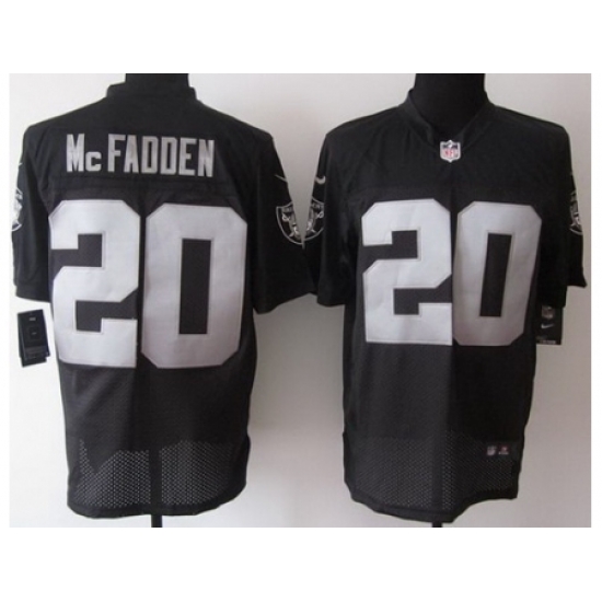 Nike Oakland Raiders 20 Darren McFadden Black Elite Logo Sleeves NFL Jersey Nike Oakland Raiders 20 Darren McFadden Black Elite Logo Sleeves NFL Jersey