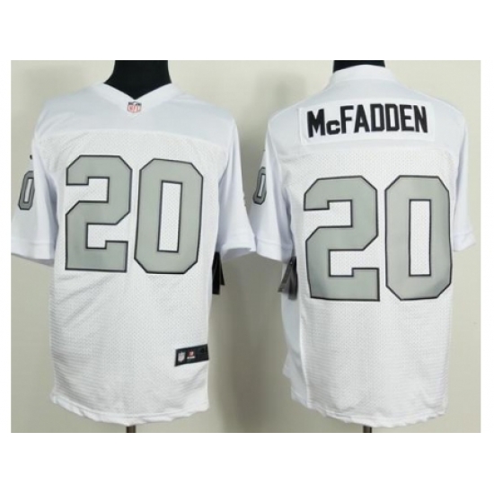 Nike Oakland Raiders 20 Darren McFadden White Elite Silver No. NFL Jersey Nike Oakland Raiders 20 Darren McFadden White Elite Silver No. NFL Jersey