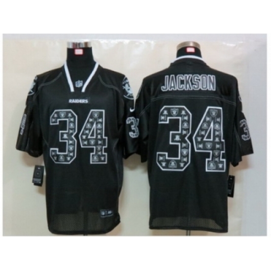 Nike Oakland Raiders 34 Bo Jackson Black Elite Lights Out NFL Jersey Nike Oakland Raiders 34 Bo Jackson Black Elite Lights Out NFL Jersey