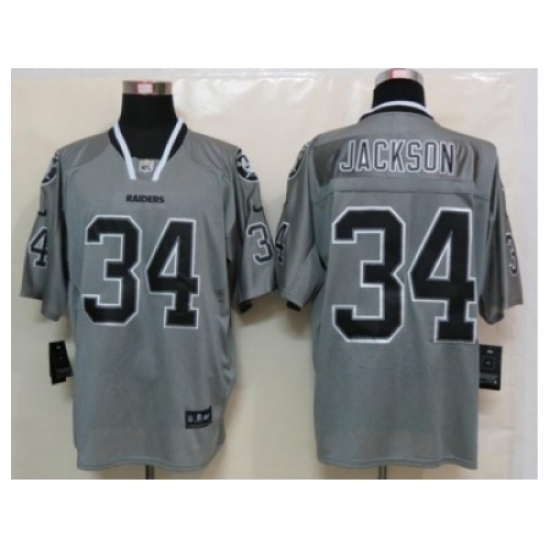 Nike Oakland Raiders 34 Bo Jackson Grey Elite Lights out NFL Jersey Nike Oakland Raiders 34 Bo Jackson Grey Elite Lights out NFL Jersey