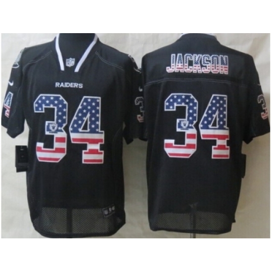 Nike Oakland Raiders 34 Bo.Jackson Black Elite USA Flag Fashion NFL Jersey Nike Oakland Raiders 34 Bo.Jackson Black Elite USA Flag Fashion NFL Jersey