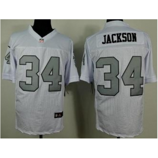 Nike Oakland Raiders 34 Bo.Jackson White Elite Silver No. NFL Jersey Nike Oakland Raiders 34 Bo.Jackson White Elite Silver No. NFL Jersey