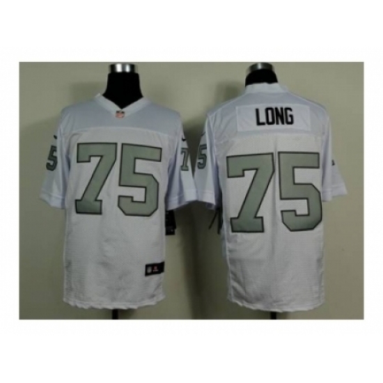 Nike Oakland Raiders 75 howie long white Elite number silver NFL Jersey Nike Oakland Raiders 75 howie long white Elite number silver NFL Jersey