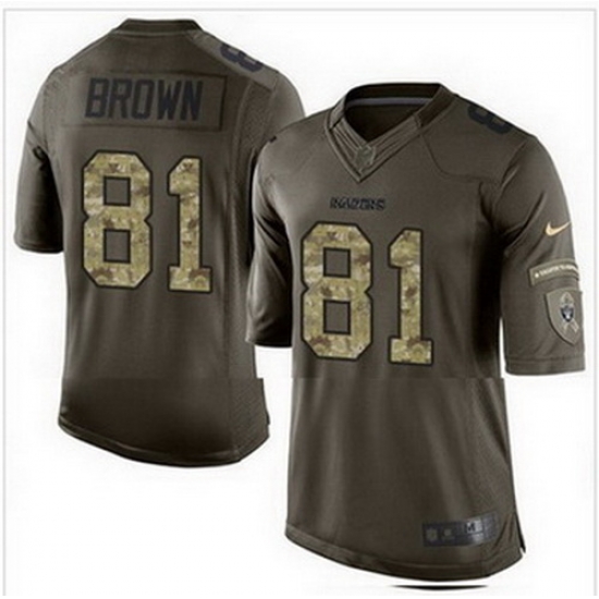 Nike Oakland Raiders #81 Tim Brown Green Mens Stitched NFL Limited Salute to Service Jersey Nike Oakland Raiders #81 Tim Brown Green Mens Stitched NFL Limited Salute to Service Jersey