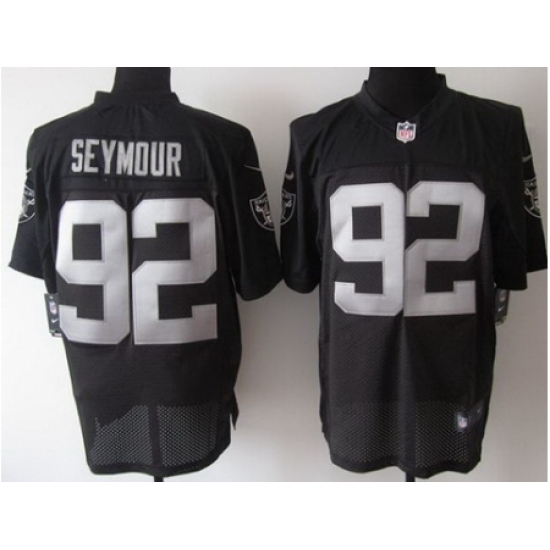 Nike Oakland Raiders 92 Richard Seymour Black Elite Logo Sleeves NFL Jersey Nike Oakland Raiders 92 Richard Seymour Black Elite Logo Sleeves NFL Jersey